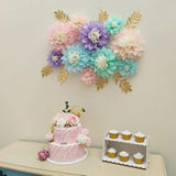 Pastel Tissue Paper Flower Baby Shower Centerpiece Living Room Wall Decor Pack Of 10