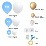 Blue White Gold Balloon Arch Garland Kit - 127Pcs Latex Balloons Set For Graduation Wedding Birthday Baby Shower Party Decoration