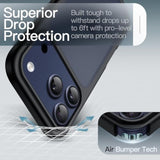 JETech Matte Case for iPhone 17 Pro 6.3-Inch, Shockproof Military Grade Drop Protection, Frosted Translucent Back Minimalist Phone Cover, Anti-Fingerprint (Black)