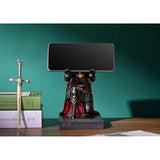 King'S Guard Leader Cloak Warrior Knight Pen Holder Mobile Phone Stand, Ornament Knight Statue, Pen Stand Paperweight For Office And Home (Iron)