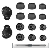 6 Pairs Replacement Eartips For Samsung Galaxy Buds Pro Headphones, Silicone Tips Earbuds Eartips Set, L/M/S Earplug Replacement Accessories (Black, With Pen)