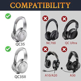Ear Pads Cushions Replacement, Earpads For Bose Quietcomfort 35 (Qc35) And Quiet Comfort 35 Ii (Qc35 Ii) Over-Ear Headphones, Softer Leather, Noise Isolation Foam - Pl Silver