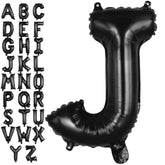 Black Letter J Balloons, 40 Inch Large Foil Letter Balloons, Custom Phrase Balloon For Birthday Party Wedding Anniversary Decoration (Black J)