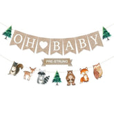 6ft Burlap “Oh Baby” Banner — Woodland Forest Theme for Baby Shower