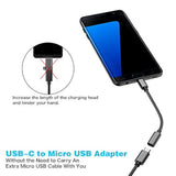 Usb C To Micro Usb Adapter, (2 Pack) Type C Female To Micro Usb Male Charger Connector Support Charge & Sync Compatible With Samsung Galaxy S7 Edge S6, Lg Nexus 5 4 And Micro Usb Devices-Black