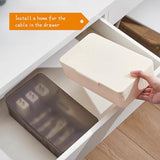 Cable Organizer Box Extra Wide, Travel Charger Cord Earphone Storage Case With Lid