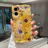 Double Sunflower Yellow Oil Painting Flower Phone Case for iPhone 17
