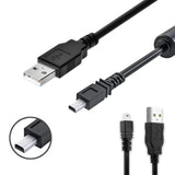Black Usb 2.0 A To 8-Pin Mini B Cable W/Ferrite - 1M / 3Ft For Digital Camera Mp3 Of Nikon/Fuji/Sony/Olympus/Panasonic