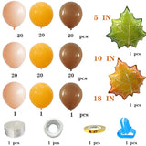 Thanksgiving Balloon Garland Kit Lemon Yellow Apricot Khaki Maple Leaf Fall Party Decor
