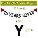 15 Years Loved Banner,Pre-Strung,15Th Birthday / Wedding Anniversary P