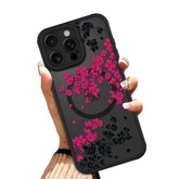 OOK Case for iPhone 16 Pro Max 6.9 (Compatible with MagSafe) Floral Flowers Design Translucent Phone Cover Soft TPU + Hard PC Anti-Scratch Shockproof Magnetic Cute Case for Women - Hot Pink