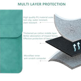 14" Slim Laptop Sleeve Case With Stand For Samsung Galaxy Book 13.3", Macbook Air 13.3"/13.6"/Pro 14.2", Microsoft Surface Laptop 13.5", Leather Case For 13" 14" Tablet Chromebook Notebook(Cyan)