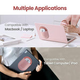 Stick-On Mouse Pouch, Universal Holder For Wireless Mice, Reusable Adhesive, No Glue Residue, Compatible With Ipad Or Macbook (Pink)