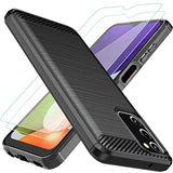 Galaxy A03S Case With 2Pcs Screen Protector Shock-Absorbing | Flexible Tpu Rubber | Protective Cell Phone Cover | For Samsung Galaxy A03S Us | Black