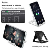 2 Pack Portable Cell Phone Stand Holder For Desk, Foldable Pocket-Sized Mount, Universal Adjustable Desktop Mobile Phone Kickstand Compatible With Iphone Ipads Kindle Android Black & White