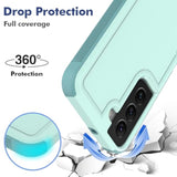 Samsung Galaxy S22 5G Dual Layer Protective Heavy Duty Cell Phone Case with Screen Protector - Military Grade Bumper Tough - Green