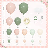 Pink And Sage Green Balloons Arch Kit, Baby In Bloom Baby Shower Decorations Pastel Green Sand White Gold Confetti Balloon For Boho Floral Baby Shower Birthday Gender Reveal Party Supplies