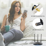 Wifi 6 6E Tri-Band 2.4Ghz/5Ghz/6E 9Dbi Omnidirectional Antenna For Pc Desktop Computer Pci-E Wifi 6E Network Card Usb Bluetooth Card Wireless Router2Pack-Black