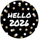 Big Dot of Happiness Pop, Fizz, Clink! - 2026 New Year's Eve Party Circle Sticker Labels - 24 Count