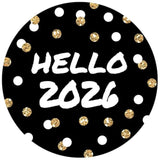 Big Dot of Happiness Pop, Fizz, Clink! - 2026 New Year's Eve Party Circle Sticker Labels - 24 Count