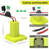 2 Pack Power Wheels Battery Adapter For Ryobi 18V One+ Batteries, Battery Converter With 12Awg Wire, Fuses Holder, 30A Fuses, Wire Terminals Kit For Diy Kids Toys Cars Camping