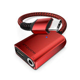 Usb C To 3.5Mm Headphone And Charger Adapter, 2 In 1 Usb-C To Aux Audio Jack With Safe 30W Fast Charging, Hi-Res Dac Compatible With Samsung S22 S21 Ultra Note 20/10, Pixel 9/6/5/Xl- Red