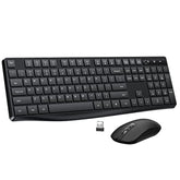 Wireless Keyboard And Mouse Combo, 2.4G Full-Sized Ergonomic Keyboard Mouse, 3 Dpi Adjustable Cordless Usb Keyboard And Mouse, Quiet Click For Computer/Laptop/Windows/Mac (1 Pack, Black)
