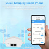 1200Mbps Wifi Extender Signal Booster,Dual Band Wireless Repeater Long Range Wifi Signal Amplifier Covers 12000Sq.Ft,100+Devices Efficient Heat Dissipation,Easy Setup Wifi Repeater W/Ethernet