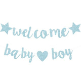 Baby Boy Shower Decorations - 3M Long Welcome Banner, Blue For Gender Reveal Party