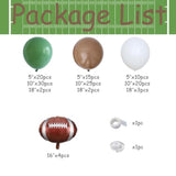 Football Balloon Garland Arch Kit 131Pcs Sage Green And Coffee Brown Balloons With Football Foil Balloon For Touch Down Rugby Super Bowl Sport Theme Party Decorations