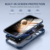 For Iphone 16 Pro Case, Compatible With Magsafe, Built-In Privacy Screen Protector And Camera Protection, Anti-Spy Full Body Shockproof Clear Phone Case For 16 Pro 6.3", Blue