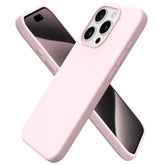 Compatible With Iphone 15 Pro Case 6.1", Liquid Silicone 3 Layers Full Covered Soft Gel Rubber Cover, Shockproof Protective Slim Phone Case With Anti-Scratch Microfiber Lining-Chalk Pink