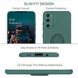 For Galaxy S20 Case, Phone Case Samsung S20 5G 2020,Slim Silicone Ring Holder Kickstand | Support Car Mount | Soft Rubber Hybrid Hard Protection Shockproof Bumper Non-Slip Cover,Dark Green