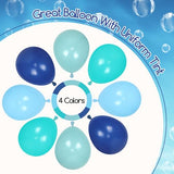 60pcs 12inch Under the Sea Balloons with Light Dusty Blue Teal Balloons