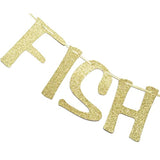 Two Less Fish In The Sea Banner Sign Garland Gold Glitter For Engagement Bridal Shower Wedding Bachelorette Decorations Nautical Theme Decor Photo Booth Props