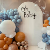 Orange, Blue, Gold & White Balloons: Fall Baby Shower Decor