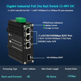 Industrial Gigabit Poe++ Injector, Ieee 802.3Bt/At/Af Compliant Power Over Ethernet Adapter, Power Supply 95W Ethernet, 12-48V Dc Wide Voltage Input, Ip40 Hardened Housing, Din Rail & Wall Mountable