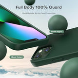 iPhone 13 Slim Silicone Case 6.1 Inch Anti-Slip Drop Protection Alpine Green