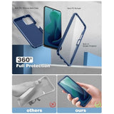 For Motorola Moto G-5G-2024 Case: Phone Case With Built-In Screen Protector Protective Silicone Cell Phone Cover Rugged Shockproof Full Body Slim Dual Layer Cover For Men Women Kids Blue