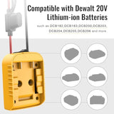 Power Wheel Adapter For Dewalt 20V Battery, Power Wheels Battery Converter Kit With Switch & Fuse & Wire Terminals & 12 Awg Wire For Diy Rc Car Toys Robotics