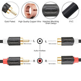 Rca Extension Cable, Gold Plated Audiowave Series 2 Rca Male To Female Stereo Audio Cable For Speaker, Amplifier, Mixer, Tv, 6 Feet