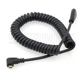 Left Angled Micro Hdmi To Hdmi High Speed Coiled Cable For Tablet Canon Sony D