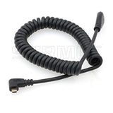 Left Angled Micro Hdmi To Hdmi High Speed Coiled Cable For Tablet Canon Sony D