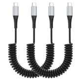Coiled Usb C To Usb C Cable, 2 Pack Retractable Usb Type C Charging Cable 60W Usb C To C Coiled Cord For Iphone 16 15 Pro, Samsung Galaxy S25 S24 Ultra / A16, Moto G, Google Pixel, Ipad Air 4