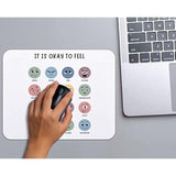 It Is Okay To Feel Mental Health Feelings Emotions Mousepad 9.5×7.9 Inch Non-Slip Rubber Base Square Mouse Pads For Computers Laptop Office Home Dorm Desk Decor,Mental Health Awareness Gifts