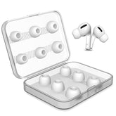 6 Pairs Replacement Ear Tips Compatible With Airpods Pro And Airpods Pro 2 Earphone Silicone Ear Buds Tips With Portable Storage Box S/M/L 3 Sizes Earbuds Set (6 Pairs, White)