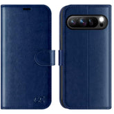 Pixel 9 Pro XL Wallet Case, PU Leather Flip, RFID Blocking, Shockproof, Blue, 2024