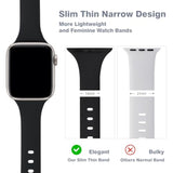 6-Pack Slim Silicone Bands for Apple Watch Series 1-10, Men & Women