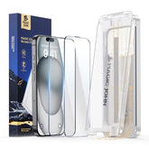 3rd Gen Upgraded for iPhone 15/iPhone 16 Screen Protector 6.1 Inch, HD Clear, Shatterproof Tempered Film, Auto Dust-Elimination, Bubble Free, Easy