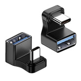 Wider U-Shaped Angle Usb C To Usb3.1 Adapter 10Gbps Type C Male To Usb3.1 Female Wide Distance 180° Angle Connector,For Audio/Video Transfer Otg,For Steam Deck Smartphone Laptop Tablet,2Pcs